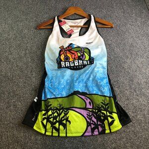 Primal Ragbrai Cycling Jersey Womens 2XL Tank Built in Bra ON THE ROAD AGAIN